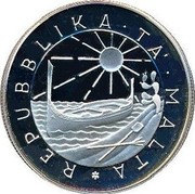 Malta 5 Liri World Fisheries Conference 1984 Proof KM# 64 REPUBBLIKA TA' MALTA coin obverse Malta 5 Liri World Fisheries Conference 1984 Proof KM# 64 REPUBBLIKA TA' MALTA coin obverse