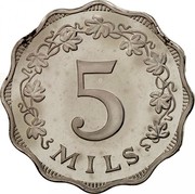 Malta 5 Mils Eastern Lampstand 1972 Proof KM# 7 5 MILS coin reverse Malta 5 Mils Eastern Lampstand 1972 Proof KM# 7 5 MILS coin reverse