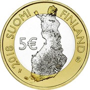Finland 5€ Olavinlinna Castle and lake Pihlajavesi 2018 2018 SUOMI FINLAND 5€ coin obverse
