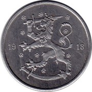 Finland 5 Pennia Trial strike 1918 very rare KM# TS6 19 18 coin obverse Finland 5 Pennia Trial strike 1918 very rare KM# TS6 19 18 coin obverse