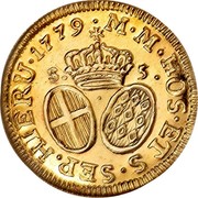 Malta 5 Scudi Emmanuel de Rohan 1779 KM# 318 ∙M∙M∙HOS∙ETS∙SEP.HIERU∙1779 coin reverse Malta 5 Scudi Emmanuel de Rohan 1779 KM# 318 ∙M∙M∙HOS∙ETS∙SEP.HIERU∙1779 coin reverse