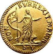 Malta 5 Scudi Emmanuel Pinto 1756 KM# 254 SVRREXIT MAIOR NON S∙V coin reverse Malta 5 Scudi Emmanuel Pinto 1756 KM# 254 SVRREXIT MAIOR NON S∙V coin reverse