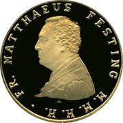 Malta 5 Scvdi St. John give the banner to Frey M. Festing 2011 Proof FR. MATTHAEUS FESTING M.M.H.H. N. coin obverse Malta 5 Scvdi St. John give the banner to Frey M. Festing 2011 Proof FR. MATTHAEUS FESTING M.M.H.H. N. coin obverse