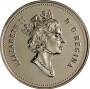 Canada 50 Cents Elizabeth II 3rd portrait 1990 Proof KM# 185 ELIZABETH II D∙G∙REGINA coin obverse Canada 50 Cents Elizabeth II 3rd portrait 1990 Proof KM# 185 ELIZABETH II D∙G∙REGINA coin obverse