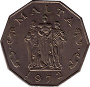 Malta 50 Cents Great Siege Monument in the Capital Valletta 1972 KM# 12 MALTA 1976 coin obverse Malta 50 Cents Great Siege Monument in the Capital Valletta 1972 KM# 12 MALTA 1976 coin obverse