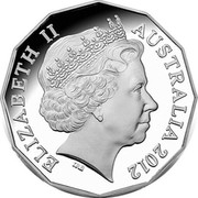 Australia 50 Cents The Queen's Diamond Jubilee 2012 Proof ELIZABETH II AUSTRALIA 2012 coin obverse