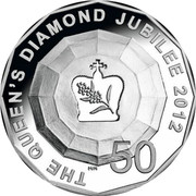 Australia 50 Cents The Queen's Diamond Jubilee 2012 Proof THE QUEEN'S DIAMOND JUBILEE 2012 50 coin reverse