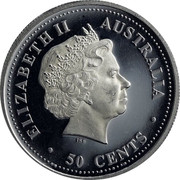 Australia 50 Cents Year of the Pig 2007 P ELIZABETH II AUSTRALIA 50 CENTS IRB coin obverse Australia 50 Cents Year of the Pig 2007 P ELIZABETH II AUSTRALIA 50 CENTS IRB coin obverse