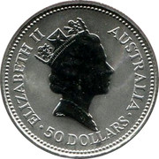 Australia 50 Dollars (Koala) KM# 173.1 ELIZABETH II AUSTRALIA 50 DOLLARS RDM coin obverse Australia 50 Dollars (Koala) KM# 173.1 ELIZABETH II AUSTRALIA 50 DOLLARS RDM coin obverse