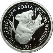 Australia 50 Dollars (Koala) THE AUSTRALIAN KOALA 1/2 OZ. 9995 PLATINNUM 1997 coin reverse Australia 50 Dollars (Koala) THE AUSTRALIAN KOALA 1/2 OZ. 9995 PLATINNUM 1997 coin reverse