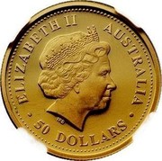 Australia 50 Dollars Nugget 2000 P ELIZABETH II AUSTRALIA • 50 DOLLARS • RDM coin obverse Australia 50 Dollars Nugget 2000 P ELIZABETH II AUSTRALIA • 50 DOLLARS • RDM coin obverse