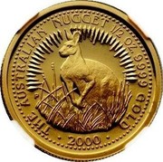 Australia 50 Dollars Nugget 2000 P THE AUSTRALIAN NUGGET 1/2 OZ. 9999 GOLD • 2000 • coin reverse Australia 50 Dollars Nugget 2000 P THE AUSTRALIAN NUGGET 1/2 OZ. 9999 GOLD • 2000 • coin reverse