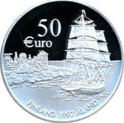 Finland 50 Euro 75 Years of Aland Self-Government 1997 Proof 50 €URO FINLAND 1997 ÅLAND coin obverse Finland 50 Euro 75 Years of Aland Self-Government 1997 Proof 50 €URO FINLAND 1997 ÅLAND coin obverse
