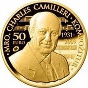 Malta 50 Euro Charles Camilleri 2014 Proof KM# 159 MRO CHARLES CAMILLERI KOMPOZITUR 50 EURO 1931-2009 coin reverse Malta 50 Euro Charles Camilleri 2014 Proof KM# 159 MRO CHARLES CAMILLERI KOMPOZITUR 50 EURO 1931-2009 coin reverse
