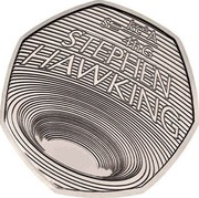 UK 50 Pence Stephen Hawking's Memorial 2019 S=kc^3 A / 4ℏG STEPHEN HAWKING coin reverse UK 50 Pence Stephen Hawking's Memorial 2019 S=kc^3 A / 4ℏG STEPHEN HAWKING coin reverse
