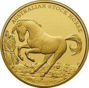 Australia 500 Dollars (Australian Stoch Horse) AUSTRALIAN STOCK HORSE 2018 5 OZ 9999 GOLD P JM coin reverse Australia 500 Dollars (Australian Stoch Horse) AUSTRALIAN STOCK HORSE 2018 5 OZ 9999 GOLD P JM coin reverse