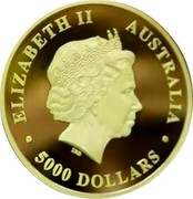 Australia 5000 Dollars Kangaroo. Red Diamond 2016 P ELIZABETH II AUSTRALIA IRB 5000 DOLLARS coin obverse Australia 5000 Dollars Kangaroo. Red Diamond 2016 P ELIZABETH II AUSTRALIA IRB 5000 DOLLARS coin obverse