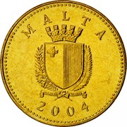 Malta Cent 2004 KM# 93 Reform Coinage MALTA REPUBLIKA TA'MALTA 2007 coin obverse Malta Cent 2004 KM# 93 Reform Coinage MALTA REPUBLIKA TA'MALTA 2007 coin obverse
