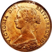 Canada Cent Victoria 1861 KM# 8.1 VICTORIA D:G: BRITT: REG:F:D: coin obverse Canada Cent Victoria 1861 KM# 8.1 VICTORIA D:G: BRITT: REG:F:D: coin obverse