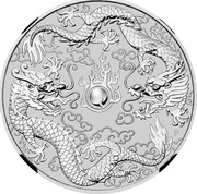 Australia Dollar Double Dragon 2019 P coin reverse Australia Dollar Double Dragon 2019 P coin reverse
