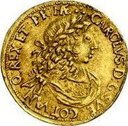 Estonia Ducat 1 Dukat - Carl XI 1666 KM# 20 CAROLVS : D : G : SVE : GOT : VAN : Q : REX : ET : PR : HÆ coin obverse Estonia Ducat 1 Dukat - Carl XI 1666 KM# 20 CAROLVS : D : G : SVE : GOT : VAN : Q : REX : ET : PR : HÆ coin obverse