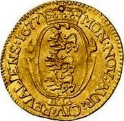 Estonia Ducat 1 Dukat - Carl XI 1677 KM# 48 MON : NOV : AVR : CIV : REVALIENS : 1677 coin reverse Estonia Ducat 1 Dukat - Carl XI 1677 KM# 48 MON : NOV : AVR : CIV : REVALIENS : 1677 coin reverse