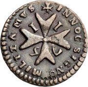Malta Grano Manuel Pinto de Fonseca 1751 KM# 246 IN NOC SIGNO MILITAMVS 1751 coin reverse Malta Grano Manuel Pinto de Fonseca 1751 KM# 246 IN NOC SIGNO MILITAMVS 1751 coin reverse