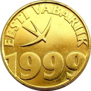 Estonia Kroon 130th anniversary Estonian Song Festivals 1999 KM# 36 EESTI VABARIIK 1999 coin obverse Estonia Kroon 130th anniversary Estonian Song Festivals 1999 KM# 36 EESTI VABARIIK 1999 coin obverse