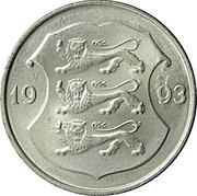 Estonia Kroon 1993 KM# 28 Standard Coinage coin obverse Estonia Kroon 1993 KM# 28 Standard Coinage coin obverse