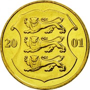 Estonia Kroon 2001 KM# 35 Standard Coinage coin obverse Estonia Kroon 2001 KM# 35 Standard Coinage coin obverse