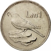 Malta Lira 1986 Proof KM# 82 Reform Coinage LM1 coin reverse Malta Lira 1986 Proof KM# 82 Reform Coinage LM1 coin reverse