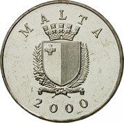 Malta Lira 2000 KM# 99 Reform Coinage MALTA 1991 REPUBBLIKA TA' MALTA coin obverse Malta Lira 2000 KM# 99 Reform Coinage MALTA 1991 REPUBBLIKA TA' MALTA coin obverse