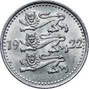 Estonia Mark 1922 KM# 1 Republic Coinage 19 22 coin obverse Estonia Mark 1922 KM# 1 Republic Coinage 19 22 coin obverse