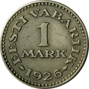 Estonia Mark 1926 KM# 5 Republic Coinage EESTI VABARIIK 1 MARK 1926 coin reverse