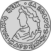 Estonia Mark Carl XI 1664 KM# 13 CAROLVS ∙ D : G : SVE : GOTH : WAN : Q REX ∙ coin obverse Estonia Mark Carl XI 1664 KM# 13 CAROLVS ∙ D : G : SVE : GOTH : WAN : Q REX ∙ coin obverse