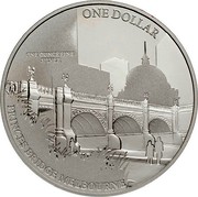 Australia One Dollar Princes Bridge Melbourne 2011 ONE DOLLAR ONE OUNCE FINE SILVER PRINCES BRIDGE MELBOURNE coin reverse Australia One Dollar Princes Bridge Melbourne 2011 ONE DOLLAR ONE OUNCE FINE SILVER PRINCES BRIDGE MELBOURNE coin reverse