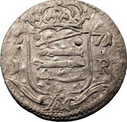 Estonia Ore Carl XI With ribbon 1671 LN KM# 1 16 - 71 1 - R LN coin reverse