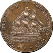 UK ½ Penny Gloucestershire - Badminton 1796  CORN IMPORTED BY GOVERNMENT 1796 * * * coin obverse UK ½ Penny Gloucestershire - Badminton 1796  CORN IMPORTED BY GOVERNMENT 1796 * * * coin obverse