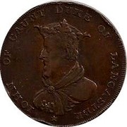 UK ½ Penny Lancashire - Lancaster-John of Gaunt 1791-1794 IOHN OF GAUNT DUKE OF LANCASTER * coin obverse