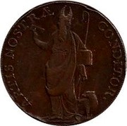UK ½ Penny Lancashire - Lancaster-John of Gaunt 1791-1794 ARTIS NOSTRÆ CONDITOR. coin reverse