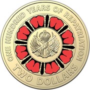 Australia Two Dollars 100 Years Repatriation 2019  ONE HUNDRED YEARS OF REPATRIATION TWO DOLLARS C coin reverse Australia Two Dollars 100 Years Repatriation 2019  ONE HUNDRED YEARS OF REPATRIATION TWO DOLLARS C coin reverse