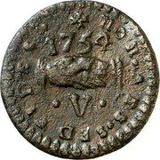 Malta V Grani 5 Grani 1754 KM# 247 NON AES SED FIDES 1754 V coin reverse Malta V Grani 5 Grani 1754 KM# 247 NON AES SED FIDES 1754 V coin reverse