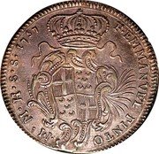 Malta V Grani (Cinquina) 1757 KM# 256 Standard Coinage M N H S S 1757 F EMMANVLE FINTO coin obverse Malta V Grani (Cinquina) 1757 KM# 256 Standard Coinage M N H S S 1757 F EMMANVLE FINTO coin obverse