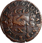 Malta X Grani Alof de Wignacourt 1619 KM# 27 1619 ∙ X NON∙AES∙SED∙FIDES coin reverse Malta X Grani Alof de Wignacourt 1619 KM# 27 1619 ∙ X NON∙AES∙SED∙FIDES coin reverse