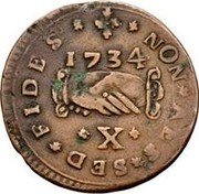 Malta X Grani Antonio Manoel de Vilhena 1734 KM# 200 NON AES SED FIDES 1734 X coin reverse Malta X Grani Antonio Manoel de Vilhena 1734 KM# 200 NON AES SED FIDES 1734 X coin reverse