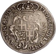 Malta XV Tari Emmanuel Pinto 1757 KM# 257 F∙EMMANVEL PINTO ∙M∙M∙H∙S∙S∙1757 coin obverse Malta XV Tari Emmanuel Pinto 1757 KM# 257 F∙EMMANVEL PINTO ∙M∙M∙H∙S∙S∙1757 coin obverse