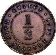 Cyprus 1/2 Piastre George V 1927 KM# 17 CYPRUS 1/2 HALF PIASTRE 1931 coin reverse Cyprus 1/2 Piastre George V 1927 KM# 17 CYPRUS 1/2 HALF PIASTRE 1931 coin reverse