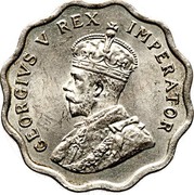 Cyprus 1/2 Piastre George V 1934 KM# 20 GEORGIVS V REX IMPERATOR coin obverse