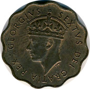 Cyprus 1/2 Piastre George VI 1949 KM# 29 GEORGIVS SEXTVS DEI GRATIA REX coin obverse