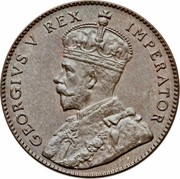 Cyprus 1/4 Piastre George V 1926 KM# 16 GEORGIVS V REX IMPERATOR coin obverse